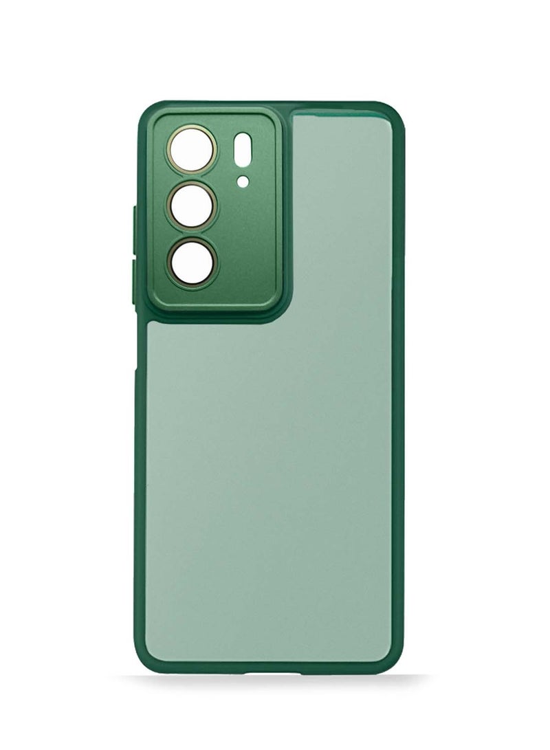 Wtech Realme C75 4G 2024 Hybrid Silicone with Translucent Back Protective Lens Shield Case Cover - Dark Green - Image 3