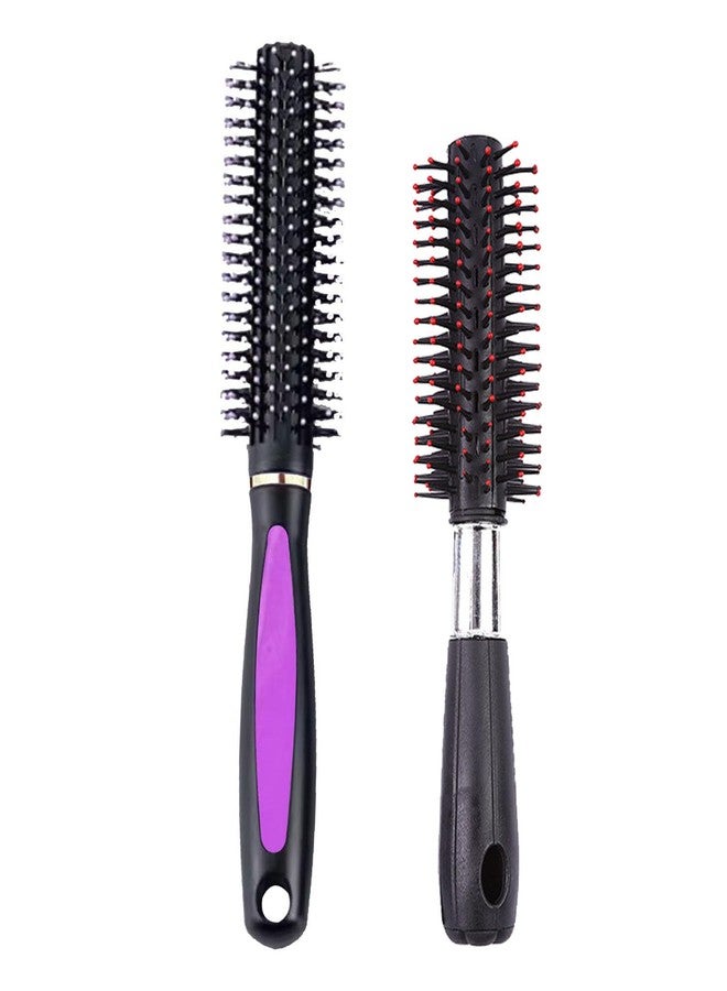 BlackLaoban Round Hair Brush For Blow Drying, Styling, Curling, Hair Brush Roller Volumising Hair Styling Brush Massaging Scalp Ball-Tipped Bristles Styling Tool J-SB3 (Pack Of 2) - Image 4