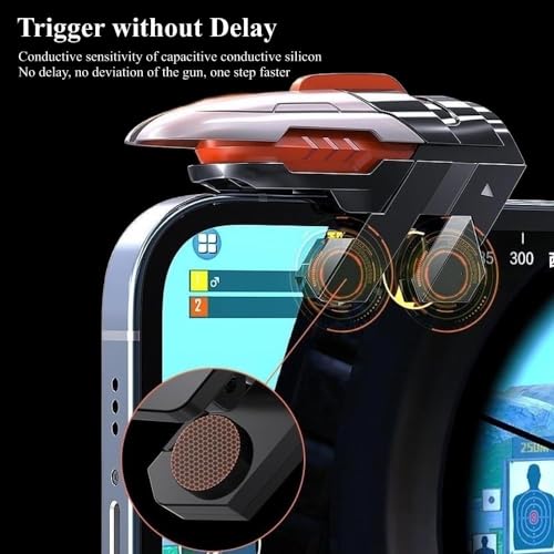 cubonic AK06 Normal Mobile Game Controller Trigger,[Upgraded Version] Mobile Controllers Colorful Trigger Sensitive Shoot and Aim Button. - Image 5