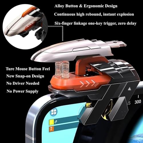 cubonic AK06 Normal Mobile Game Controller Trigger,[Upgraded Version] Mobile Controllers Colorful Trigger Sensitive Shoot and Aim Button. - Image 4