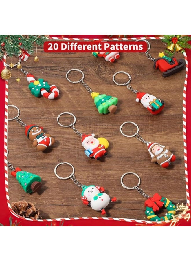40 قطعة - سلاسل مفاتيح عيد الميلاد ثلاثية الأبعاد (20 نمطًا) - Image 3