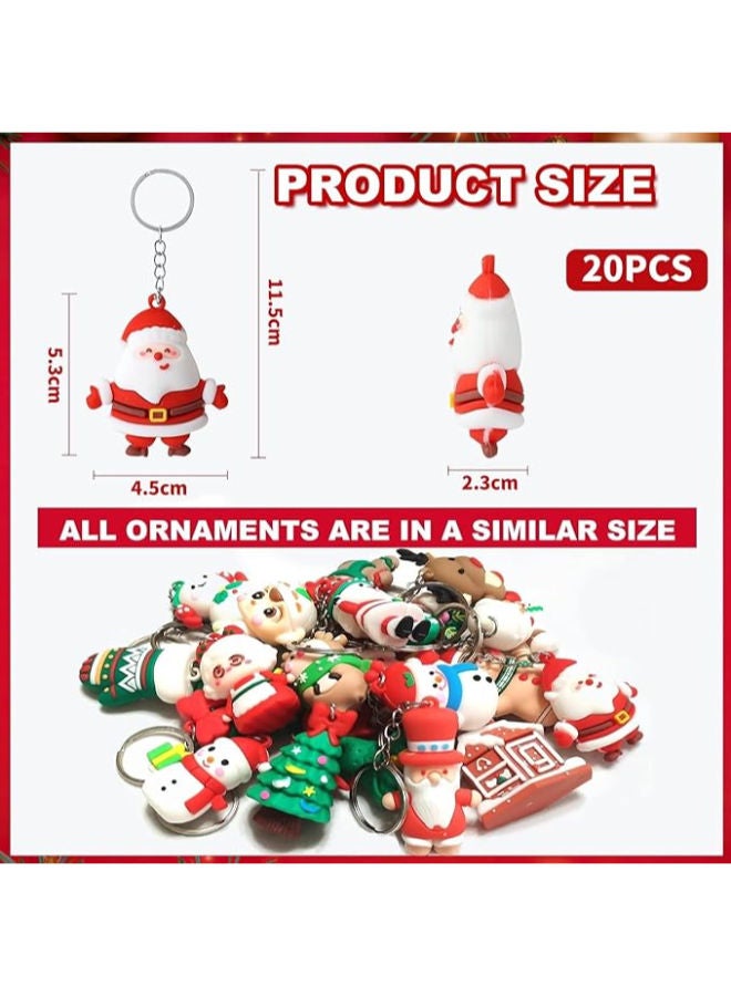 40 قطعة - سلاسل مفاتيح عيد الميلاد ثلاثية الأبعاد (20 نمطًا) - Image 4