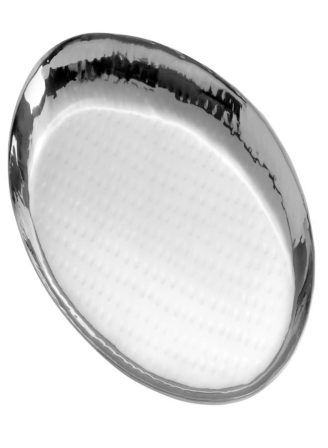 FNS Stainless Steel Oval Hammered Finish Deep Platter Ideal Tray for Serving - Image 5
