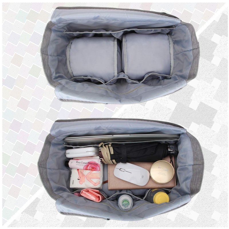 LUXJA Breast Pump Tote with Pockets for Laptop and Cooler Bag, Breast Pump Bag for Working Mothers (Fits Most Major Breast Pump), Gray - Image 3
