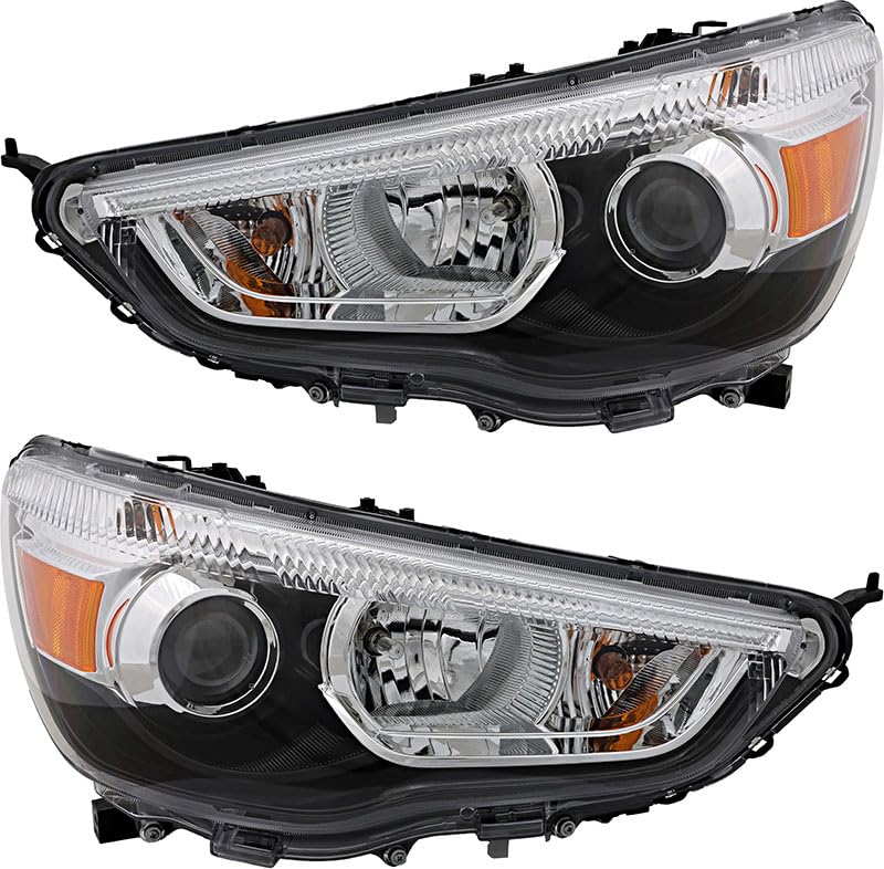 JP Auto Headlight Compatible With Mitsubishi Outlander Sport 2011 2012 2013 2014 2015 2016 2017 2018 2019 Driver Left And Passenger Right Side Pair Set Headlamp