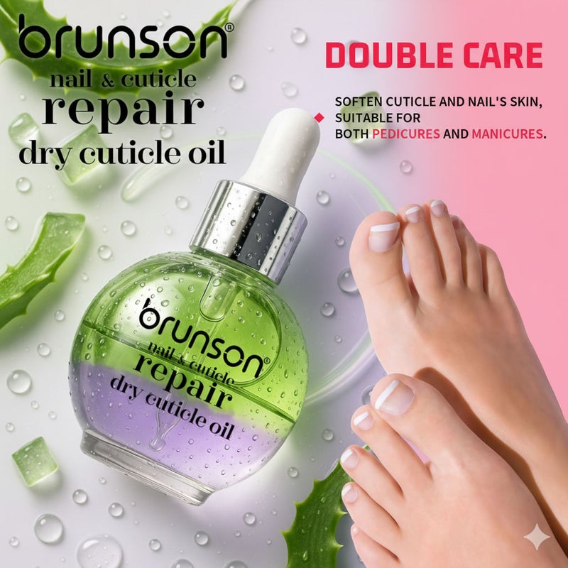 Brunson Nail and Cuticle Repair Oil 30ml Double Layer Hydrating and Nourishing Cuticle Oil with Vitamin E Salon Quality Cuticle Oil for Dry Brittle Nails and Nail Growth Quick Absorbing and Non Greasy - Image 2