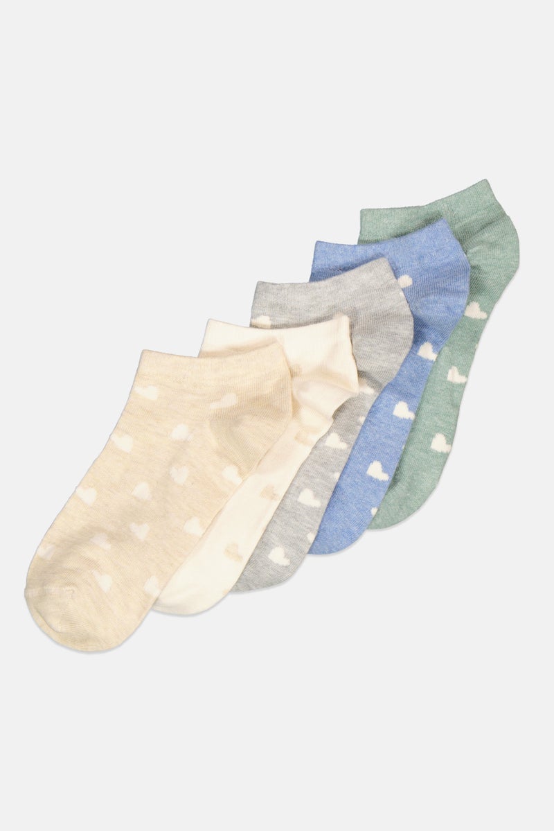 XOXO Women 5 Pair Allover Printed Ankle Socks, Multicolor - Image 2
