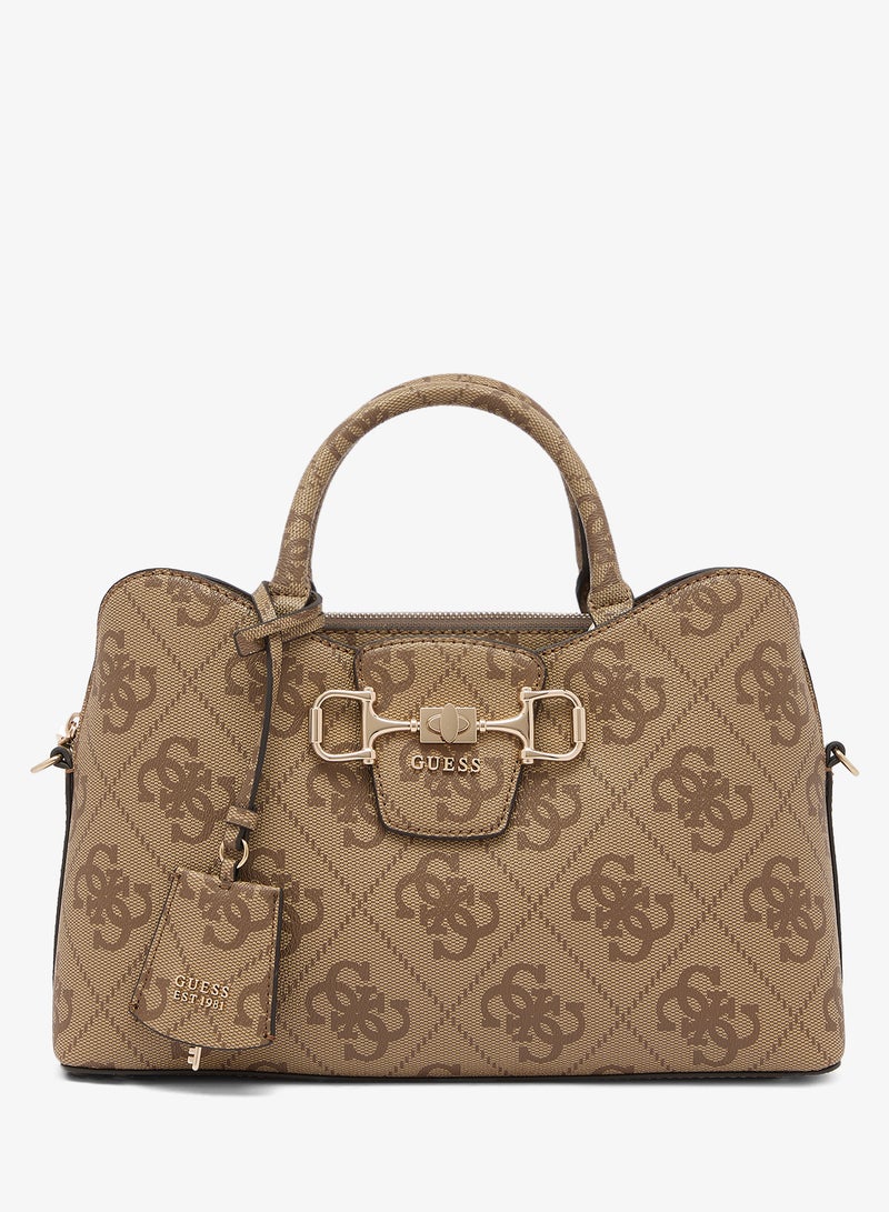 GUESS Janie Logo Girlfriend Satchel Bag - Image 1