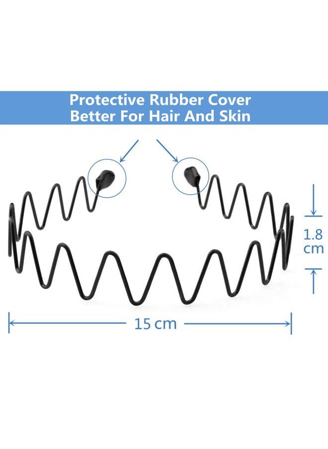 bodbop XINGZHE - Metal Hair Band Men Headband Women's Fashion Hair Bands Elastic Stylish Sports Hairband Head Hoop with Non Slip Wavy Teeth, Black - Image 1