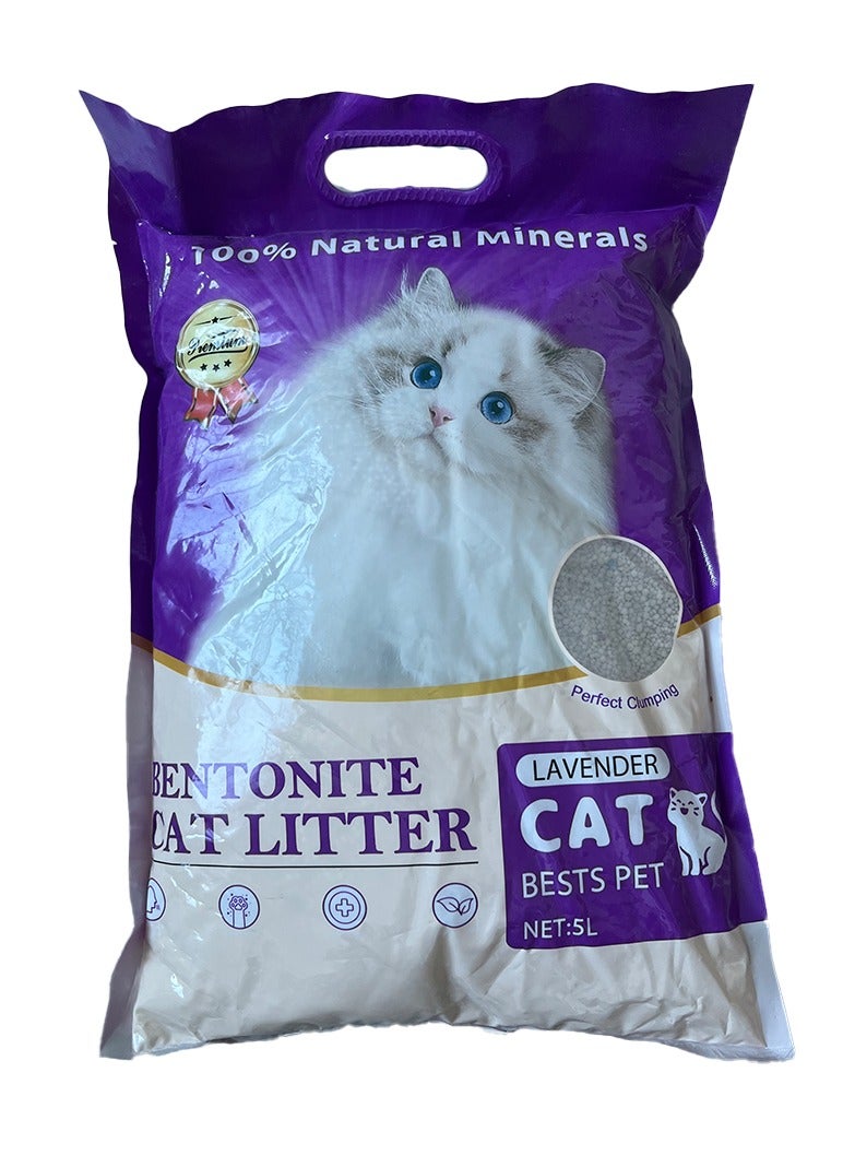 Generic Lavender Scented Cat Litter - 5L, Low Dust, Fast Clumping, Odor Control  - Image 1