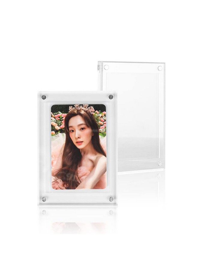 baskiss 2 Pack Magnetic Card Holders 66 X 91 Mm Card Cares Clear Trading Cards Cases Protectors For Kpop Photocard Sports Card Baseball Card Basketball Card Trading And Display (Single Slot)  - Image 1
