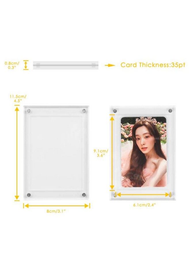 baskiss 2 Pack Magnetic Card Holders 66 X 91 Mm Card Cares Clear Trading Cards Cases Protectors For Kpop Photocard Sports Card Baseball Card Basketball Card Trading And Display (Single Slot)  - Image 4