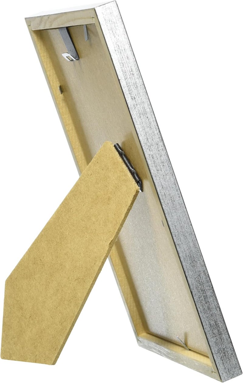 goldbuch Skandi Picture Frame, 13 x 18 cm, Single Frame Made of Real Wood, Portrait Frame for Standing, Wooden Frame with Wall Mount, Photo Frame, Silver Frame - Image 4