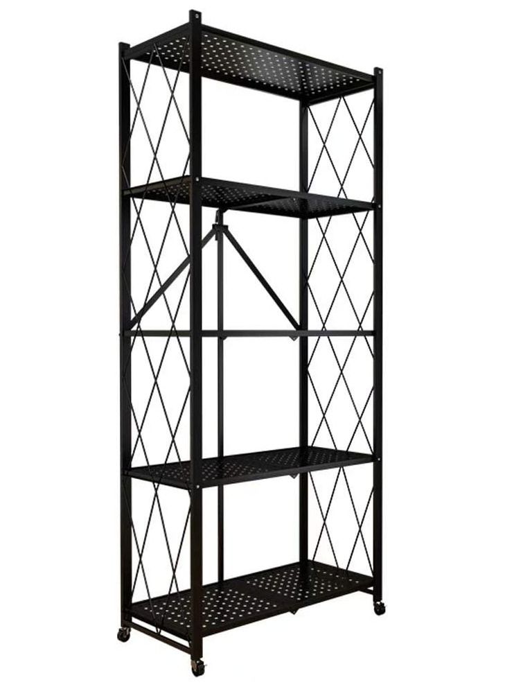DubaiGallery 5 Tier Foldable Storage Shelf Unit Heavy Duty Storage Shelving Unit For Kitchen Garage And Laundry Bathroom Tool Organization - Image 2