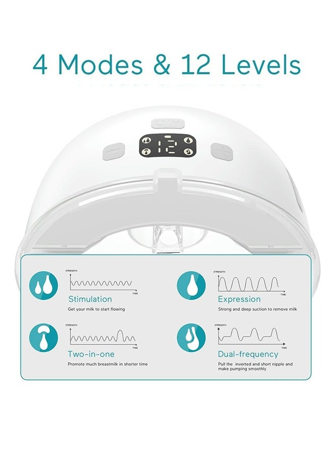 Paruu - P16 Hands-Free Electric Wearable Breast Pump With Strong Suction, Low Noise, 4 Modes And 12 Levels, 19/21 MM Insert Accessories, 2 Pieces - Image 1