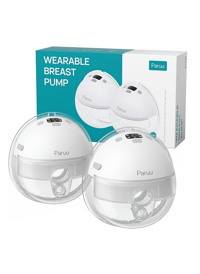 Paruu P16 Hands-Free Electric Wearable Breast Pump With Strong Suction, Low Noise, 4 Modes And 12 Levels, 19/21 MM Insert Accessories, 2 Pieces 