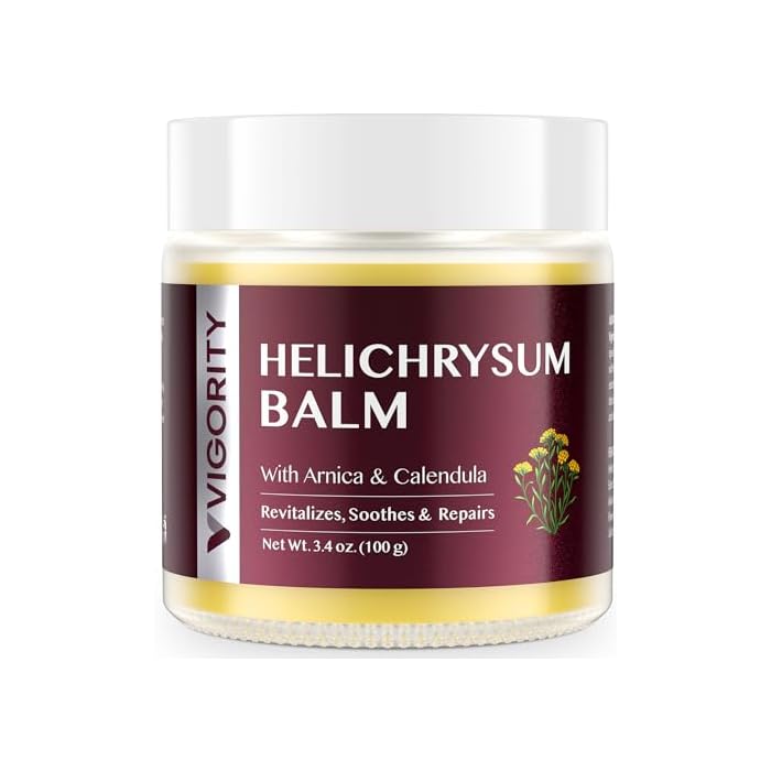 Vigority Helichrysum Balm Soothes & Repairs: Restorative Arnica Cream with Calendula for Fragile, Thin Skin & Bruise-Prone – Moisturizes, Revitalizes & Strengthens Skin Barrier for Adult Seniors 3.4oz