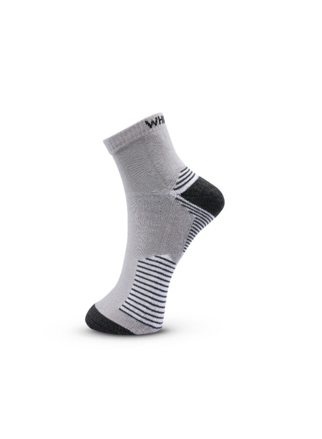 White Leaf 3 Pack Half-Terry Ankle Socks - Free Size - Green, Light Grey and Brown with OEKO-TEX AND E-CAS certification. - Image 2