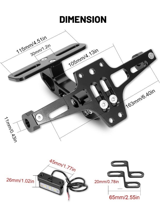 MDPROMCP UbuyMotor Universal Motorcycle Fender Eliminator CNC Aluminum License Plate Bracket Fit for Honda Kawasaki Yamaha Suzuki Ducati BMW  - Image 2