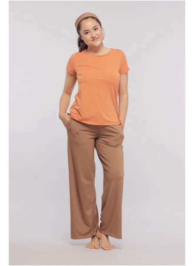 NeceSera Home Brown Flared Supima Lounge Pant