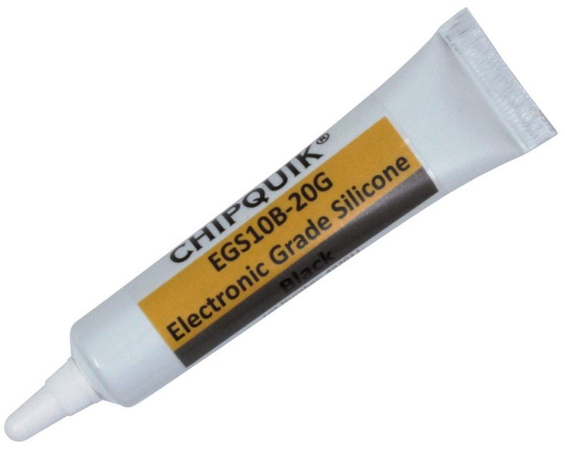 Chip Quik EGS10B-20G Electronics Grade Silicone Adhesive Sealant 20g (0.7oz) Squeeze Tube (Black) for Precision Dispensing - Image 1