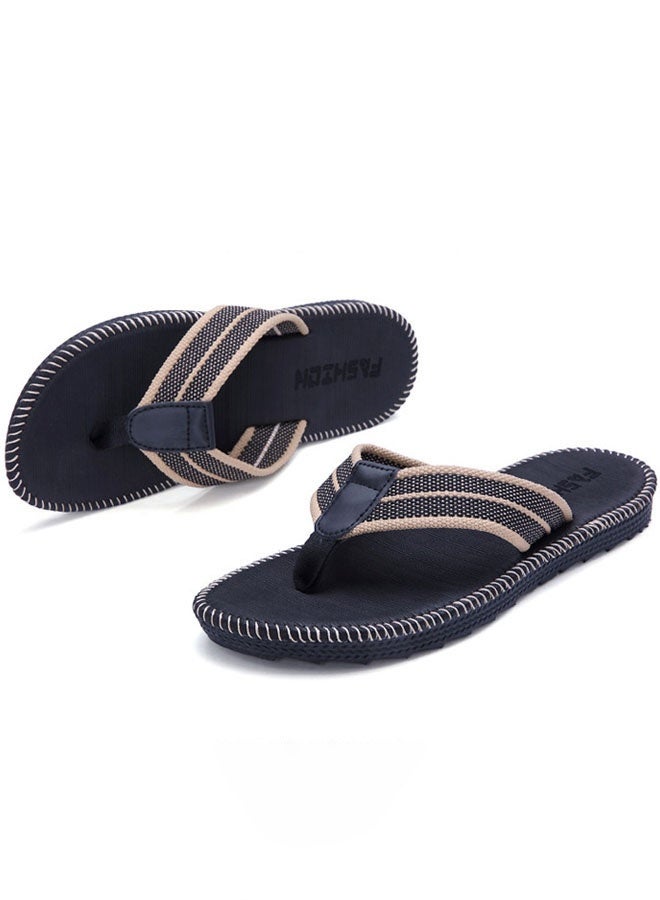 Hanayo Men's Slipper Flip Flops Beach Shoes Indoor and Outdoor Casual Shoes Anti-skid Soft Bottom Slippers Flip- Flops Summer Male Slippers(Black) - Image 5