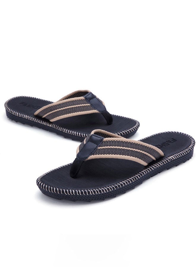Hanayo Men's Slipper Flip Flops Beach Shoes Indoor and Outdoor Casual Shoes Anti-skid Soft Bottom Slippers Flip- Flops Summer Male Slippers(Black) - Image 4