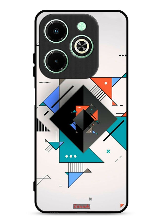 Tolwak Infinix Hot 40i 4G Protective Case Cover Square And Triangle Shapes Abstract Pattern - Image 1