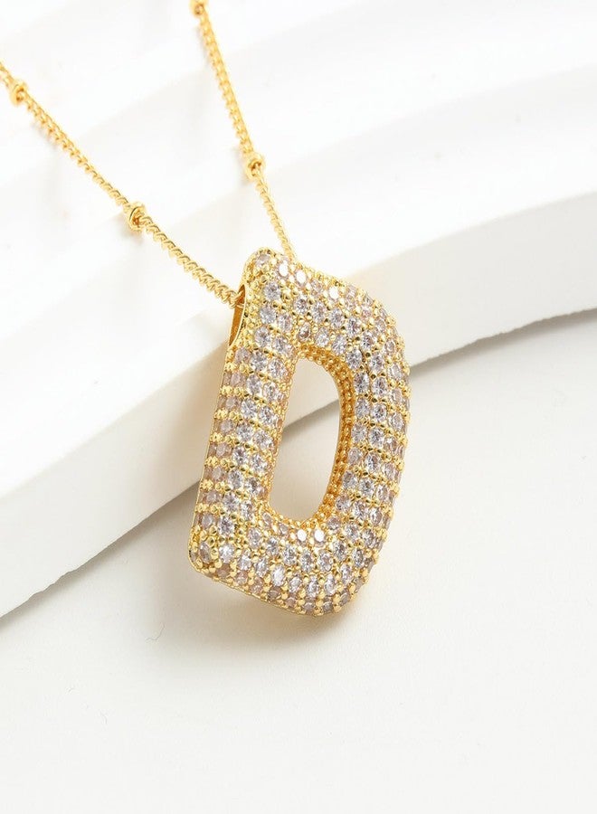 ميناز قلادة ميناز الماسية على شكل حرف AZ، مطلية بالذهب عيار 18 قيراطًا، مقاومة للصدأ، للبنات والسيدات | سلسلة قلادة بحرف D | مجوهرات من الفولاذ المقاوم للصدأ | هدية عيد ميلاد أو عيد الحب للصديقة | مرصعة بالزركون - Image 5