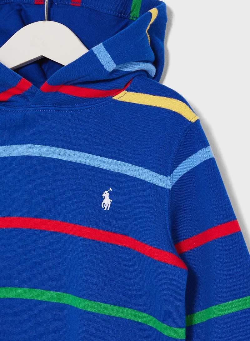 POLO RALPH LAUREN Kids Striped Hooded Sweatshirt
