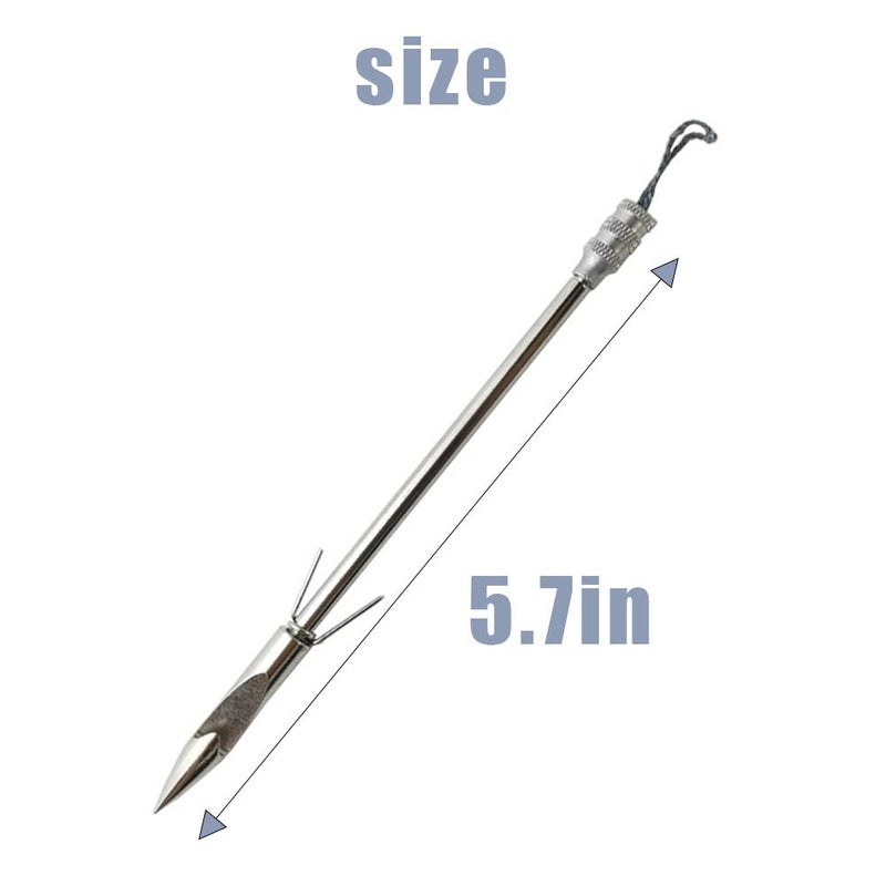 NSBELL 15PCS 5.7" Fish Shooting Darts Fishing Arrows Stainless Steel Fishing Arrowheads Dartfor Fishing Slingshot Darts (Silver) - Image 4