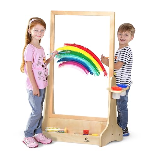 KRAND DoubleSided Plexiglass Painting Art Easel Easy to Clean Kids Drawing Board On Both Sides Fun Arts and Crafts Activity for Boys and Girls Indoor and Outdoor - Image 1