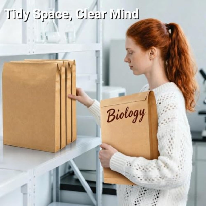 Expandable Envelope, Large Kraft Catalog Envelopes, Peel and Seal Document Organizer, for Mailing Flat Letter Size Documents or Photos, for Home, Office, Business 238x335x40 mm, 25 Pack - Image 5