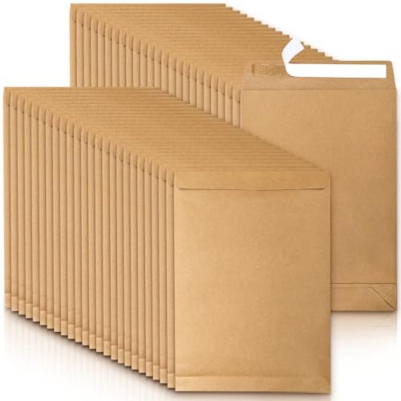 Expandable Envelope, Large Kraft Catalog Envelopes, Peel and Seal Document Organizer, for Mailing Flat Letter Size Documents or Photos, for Home, Office, Business 238x335x40 mm, 25 Pack - Image 4