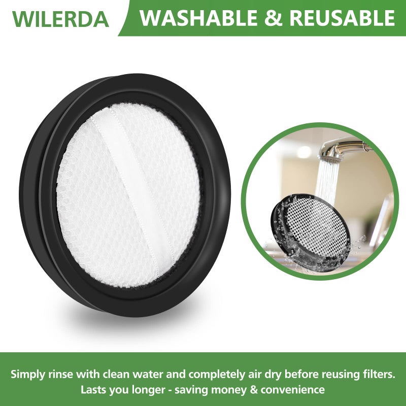 WILERDA NEC101 Vacuum Filters Compatible with Eureka NEC101 Cordless Vacuum Cleaner, Non Woven Replacement Vacuum Filter, Compared to part # P1006, 2 Pack (Not for Other Models of Vacuum Cleaners) - Image 4