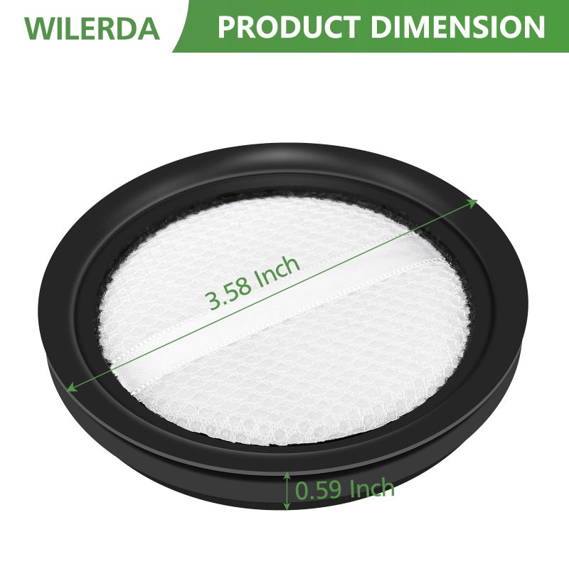 WILERDA NEC101 Vacuum Filters Compatible with Eureka NEC101 Cordless Vacuum Cleaner, Non Woven Replacement Vacuum Filter, Compared to part # P1006, 2 Pack (Not for Other Models of Vacuum Cleaners) - Image 2
