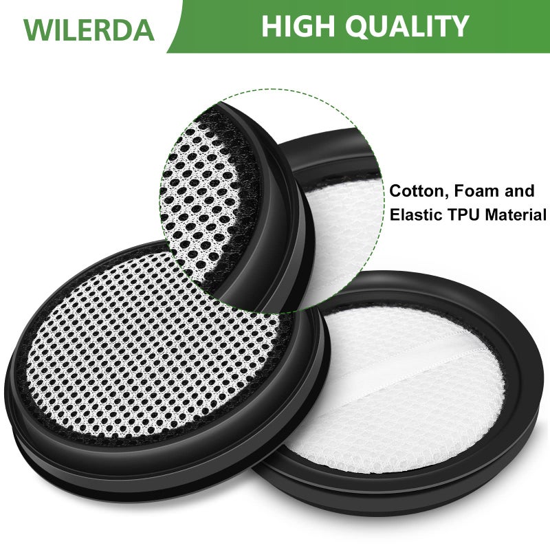 WILERDA NEC101 Vacuum Filters Compatible with Eureka NEC101 Cordless Vacuum Cleaner, Non Woven Replacement Vacuum Filter, Compared to part # P1006, 2 Pack (Not for Other Models of Vacuum Cleaners) - Image 3