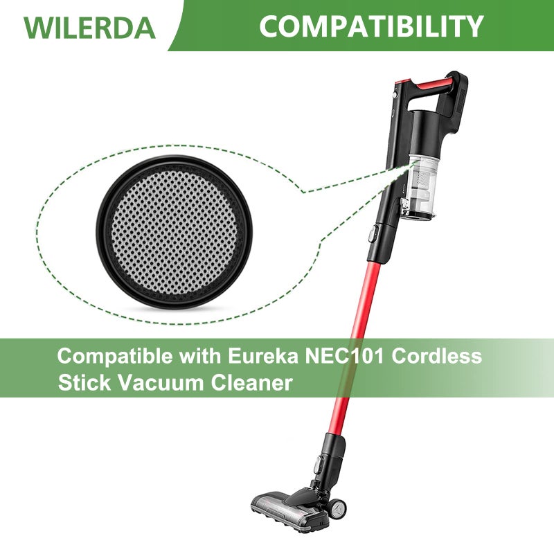 WILERDA NEC101 Vacuum Filters Compatible with Eureka NEC101 Cordless Vacuum Cleaner, Non Woven Replacement Vacuum Filter, Compared to part # P1006, 2 Pack (Not for Other Models of Vacuum Cleaners) - Image 5