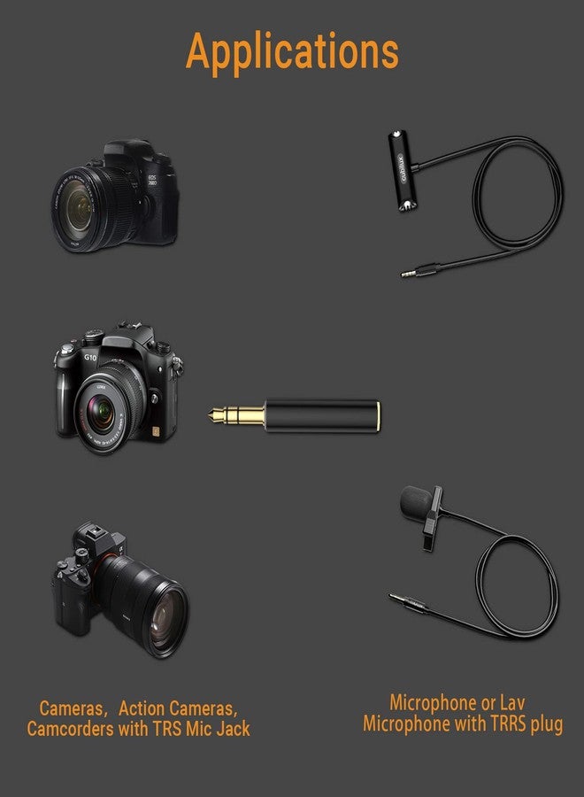Cubilux 3.5mm TRRS to TRS Mic Adapter,Microphone Adapter for Canon,Nikon Cameras,3.5mm TRRS Female to TRS Male Microphone Adapter for Audio Recorder-2 Packs - Image 4