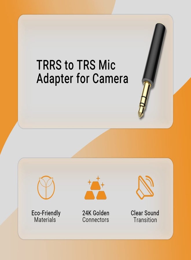 Cubilux 3.5mm TRRS to TRS Mic Adapter,Microphone Adapter for Canon,Nikon Cameras,3.5mm TRRS Female to TRS Male Microphone Adapter for Audio Recorder-2 Packs - Image 2