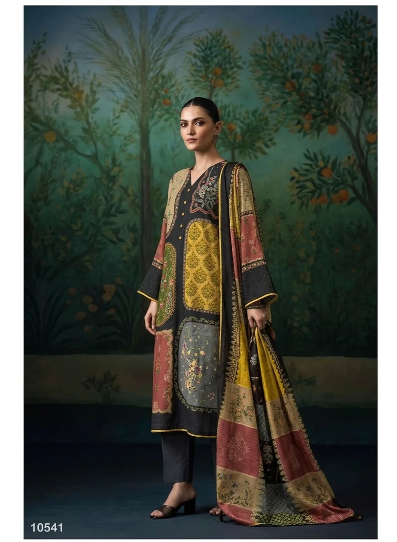 Priya’s Panache Premium Mul Checks Black 3-Piece Suit Set for Women with Dupatta & Pants | Printed Indian Ethnic Wear Kurta Set | Festive & Wedding Wear Salwar Suit