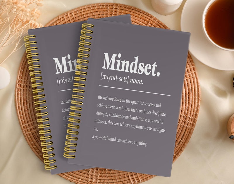 Knibeo Mindset Inspirational Notebooks Journal - Notebooks for School, 5.5Ã—8.3 Inch Inspirational Spiral Bound Notebook with 164 Pages, College School Supplies(Medium Grey) - Image 3