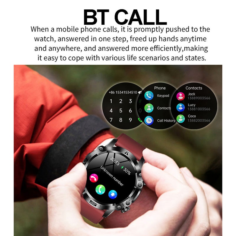Smart Watch 1.43-inch 466*466 High-Clear Screen Sports Health Monitoring Sleep Monitor Watch IP68 Waterproof BT5.2 S0S Emergency Call Function Long Usage Time Multi-sport Modes for Men Women Health - Image 2