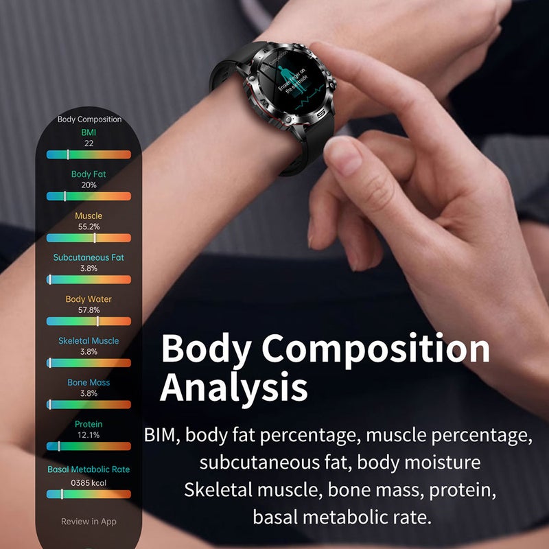 Smart Watch 1.43-inch 466*466 High-Clear Screen Sports Health Monitoring Sleep Monitor Watch IP68 Waterproof BT5.2 S0S Emergency Call Function Long Usage Time Multi-sport Modes for Men Women Health - Image 5