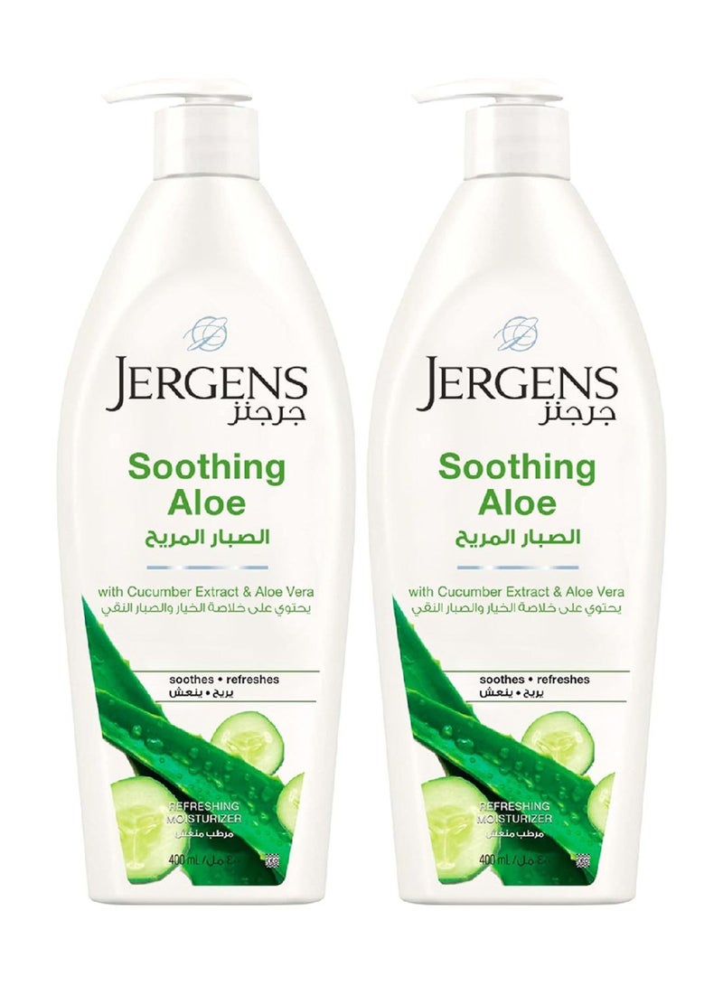 Jergens Soothing Aloe Body Lotion Pack of 2x400ml 