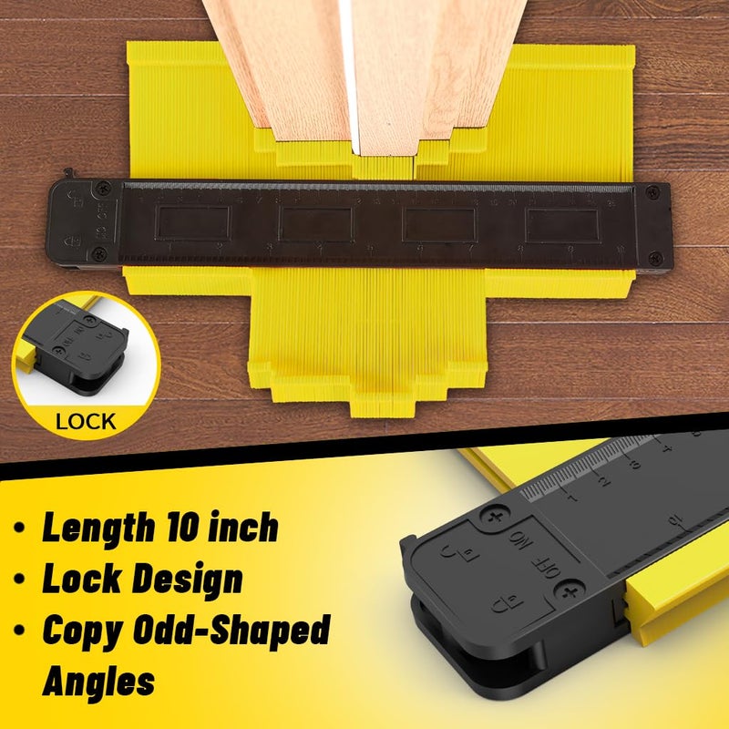 NAACOO Laminate Flooring Tools, LVP Installation Kit, Professional Vinyl Flooring Tools - Tapping Block with Handle, 10â€ Contour Gauge, Pull Bar, 2 in 1 Spacers, Double-Faced Mallet. - Image 5