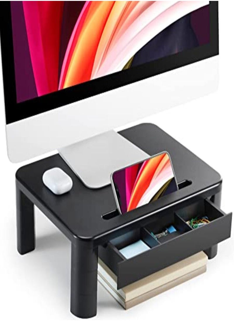LORYERGO Loryergo Adjustable Laptop & Monitor Stand with Drawer & Cellphone Holder Black  37.01 x 27 x 13 cm; 811.93 Grams  - Image 1