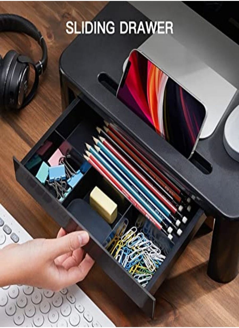 LORYERGO Loryergo Adjustable Laptop & Monitor Stand with Drawer & Cellphone Holder Black  37.01 x 27 x 13 cm; 811.93 Grams  - Image 3