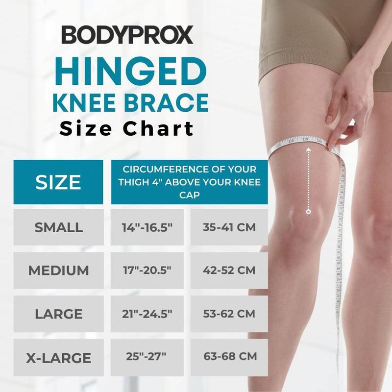 Bodyprox دعامة للركبة بمفصل للرجال والنساء، دعم للركبة للإصابات المتورمة في الرباط الصليبي الأمامي، الأوتار، الأربطة والغضروف المفصلي - Image 2