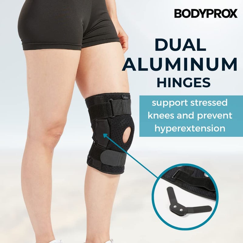 Bodyprox دعامة للركبة بمفصل للرجال والنساء، دعم للركبة للإصابات المتورمة في الرباط الصليبي الأمامي، الأوتار، الأربطة والغضروف المفصلي - Image 3
